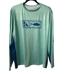 Koofin Gear High Performance Offshore Apparel Long Sleeve Fishing Shirt Sz L GUC